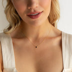 Onyx Diamond Necklace Silver 18K Gold Plated
