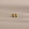 Teardrop Peridot Flatback Studs Silver 18K Gold Plated