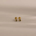 Teardrop Peridot Flatback Studs Silver 18K Gold Plated