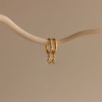 Ericka Aquamarine Huggies Silver 18K Gold Plated