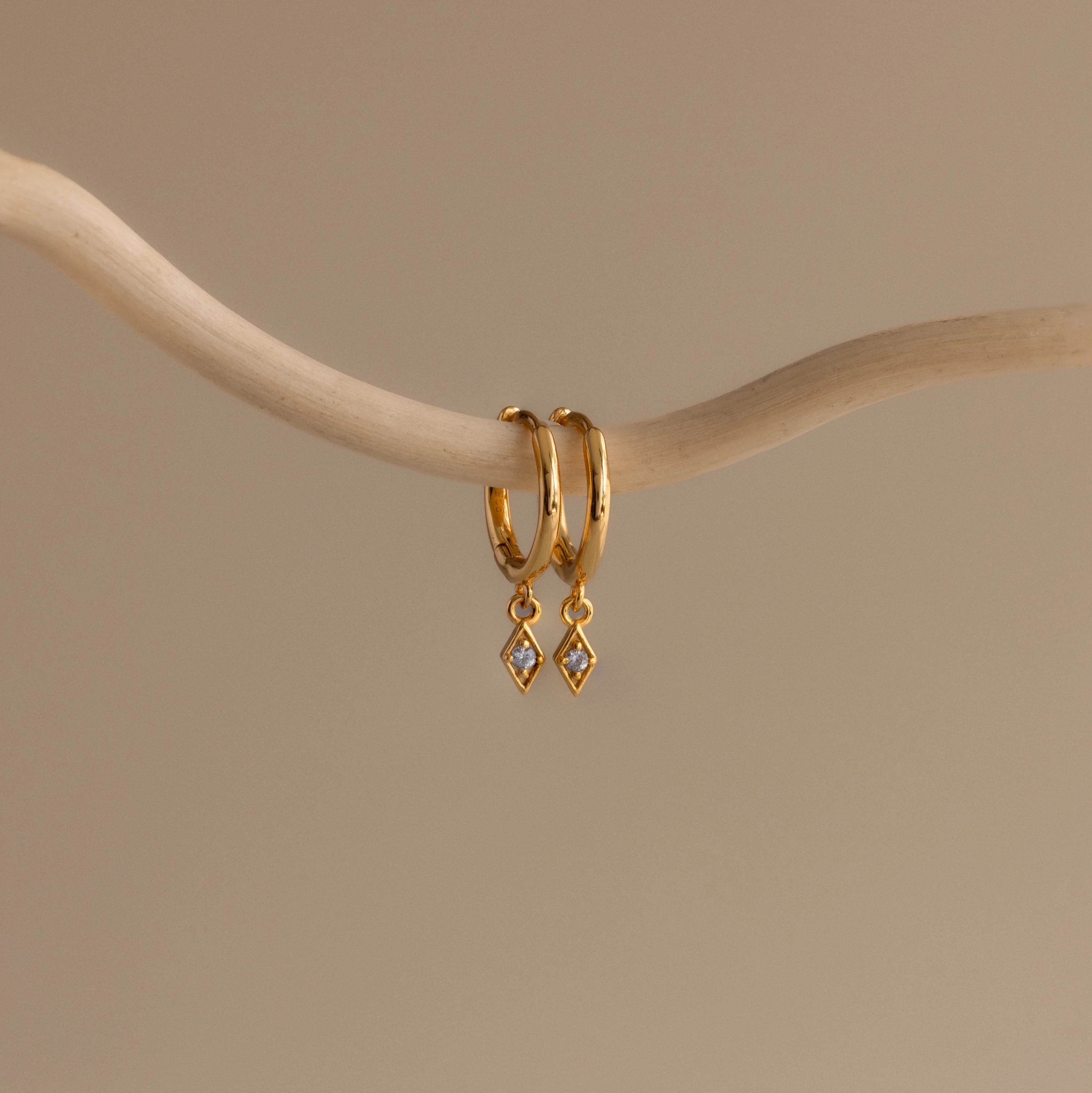 Ericka Aquamarine Huggies Silver 18K Gold Plated