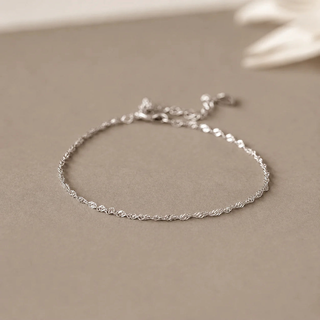 Delicate Singapore Twist Chain Bracelet