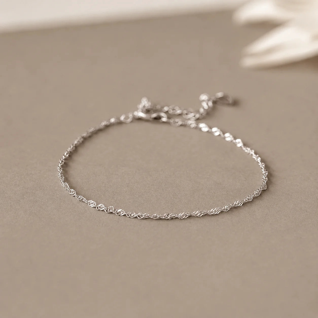 Delicate Singapore Twist Chain Bracelet