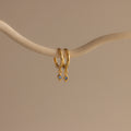 Blue Zircon Huggie Silver 18K Gold Plated