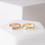 Stacking Name Band Silver 18K Gold Plated