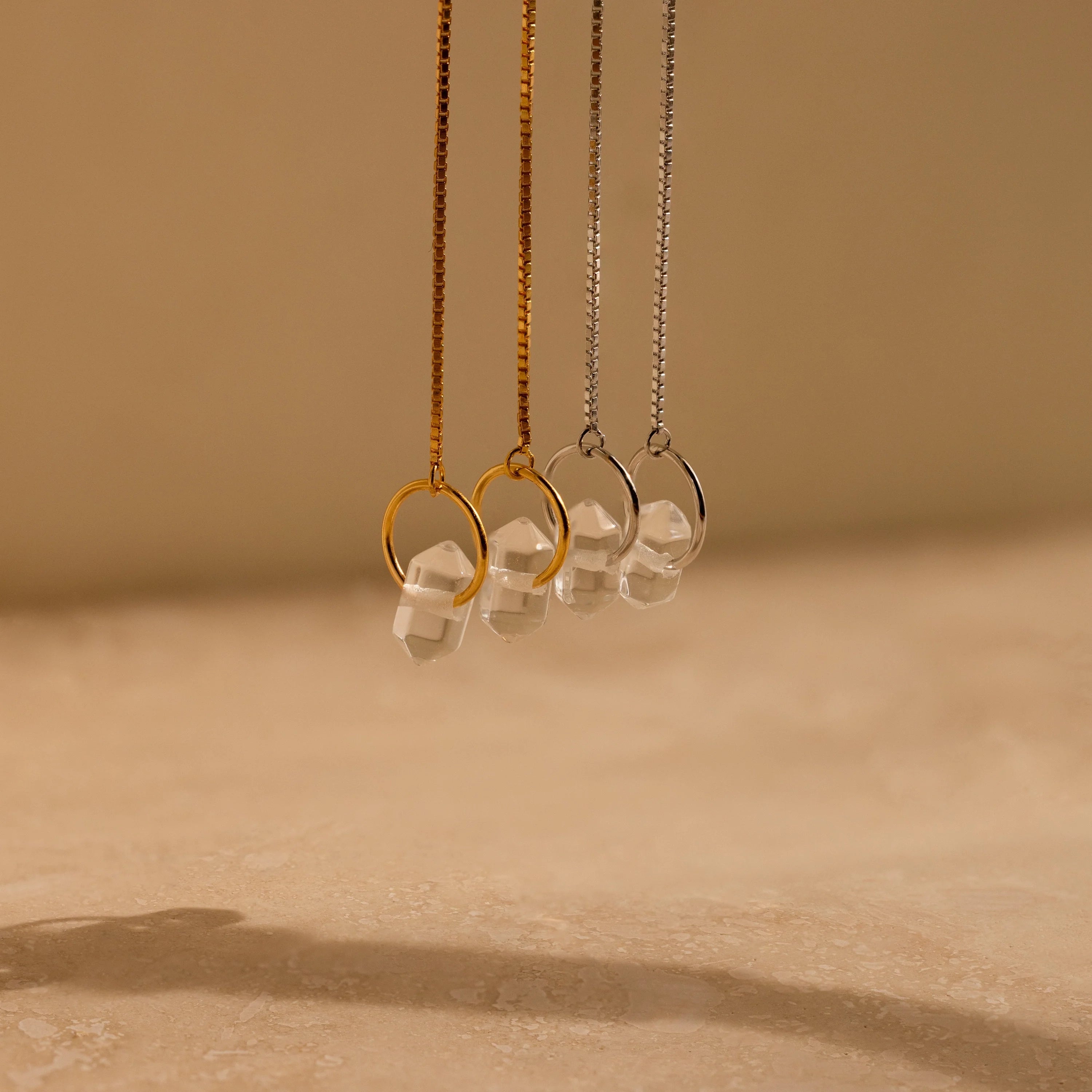 Herkimer Diamond Earrings Silver 18K Gold Plated