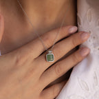 Jade Pendant Necklace Silver 18K Gold Plated