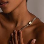 Azteca Link Timepiece in Mixed Metal Silver 18K Gold Plated