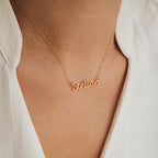 Maine Kid's Name Necklace Silver 18K Gold Plated