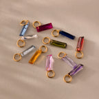 Skinny Baguette Emerald Charm Silver 18K Gold Plated