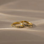 Aquamarine Clicker Huggies Silver 18K Gold Plated