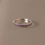 Amethyst Eternity Ring Silver 18K Gold Plated