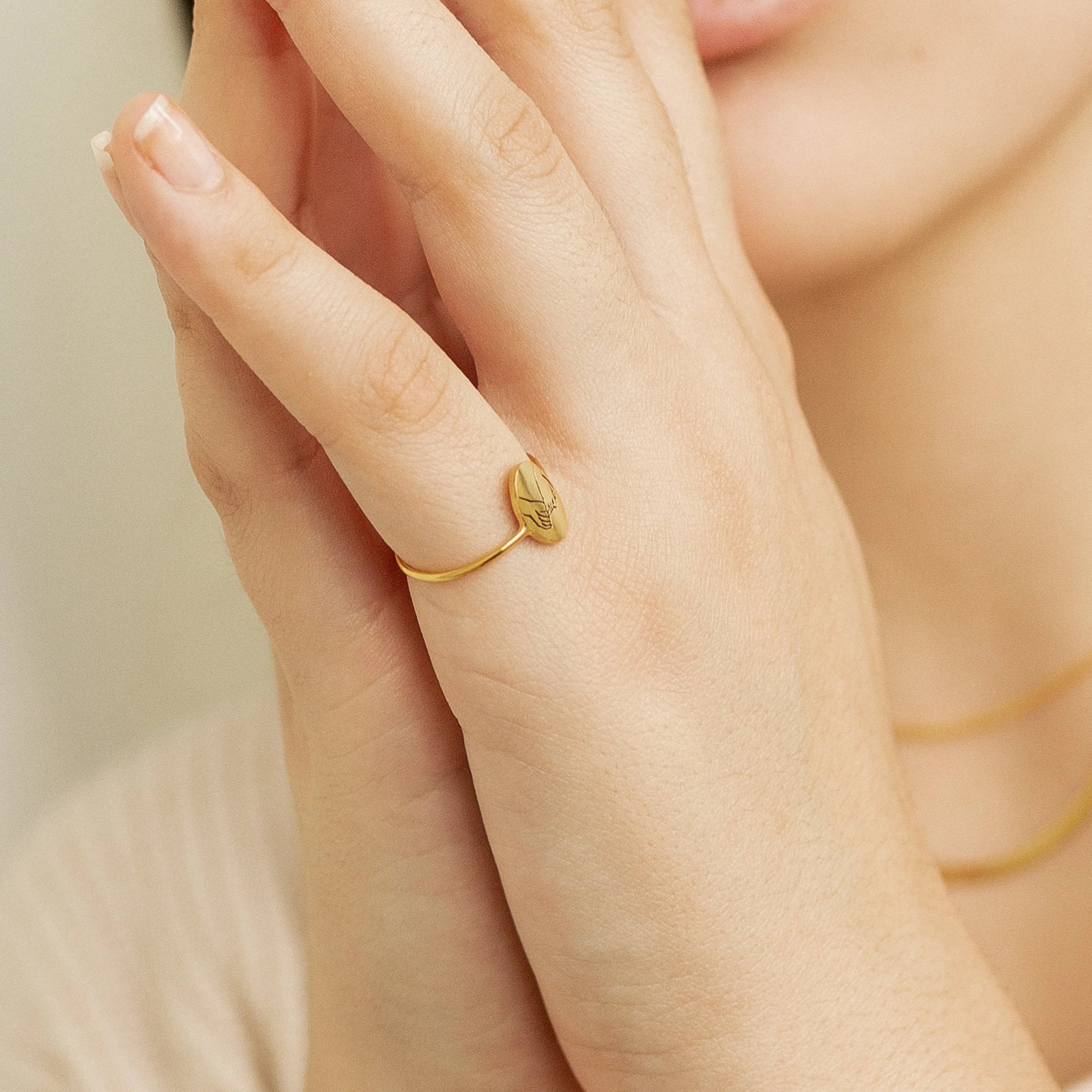 Gestures of Love Ring Silver 18K Gold Plated