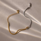 Mixed Metal Knot Bracelet in Silver 18K Gold Plated