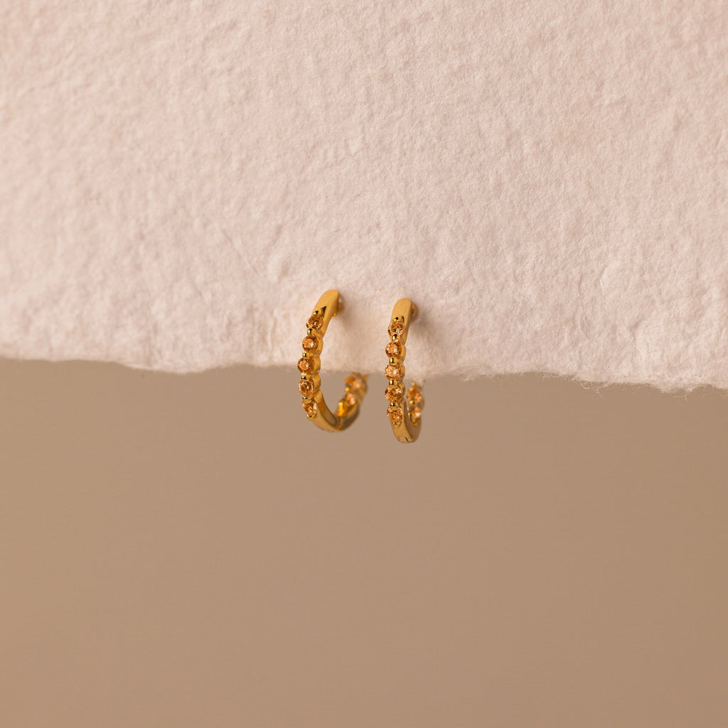 Inside Out Birthstone Huggies Silver 18K Gold Plated