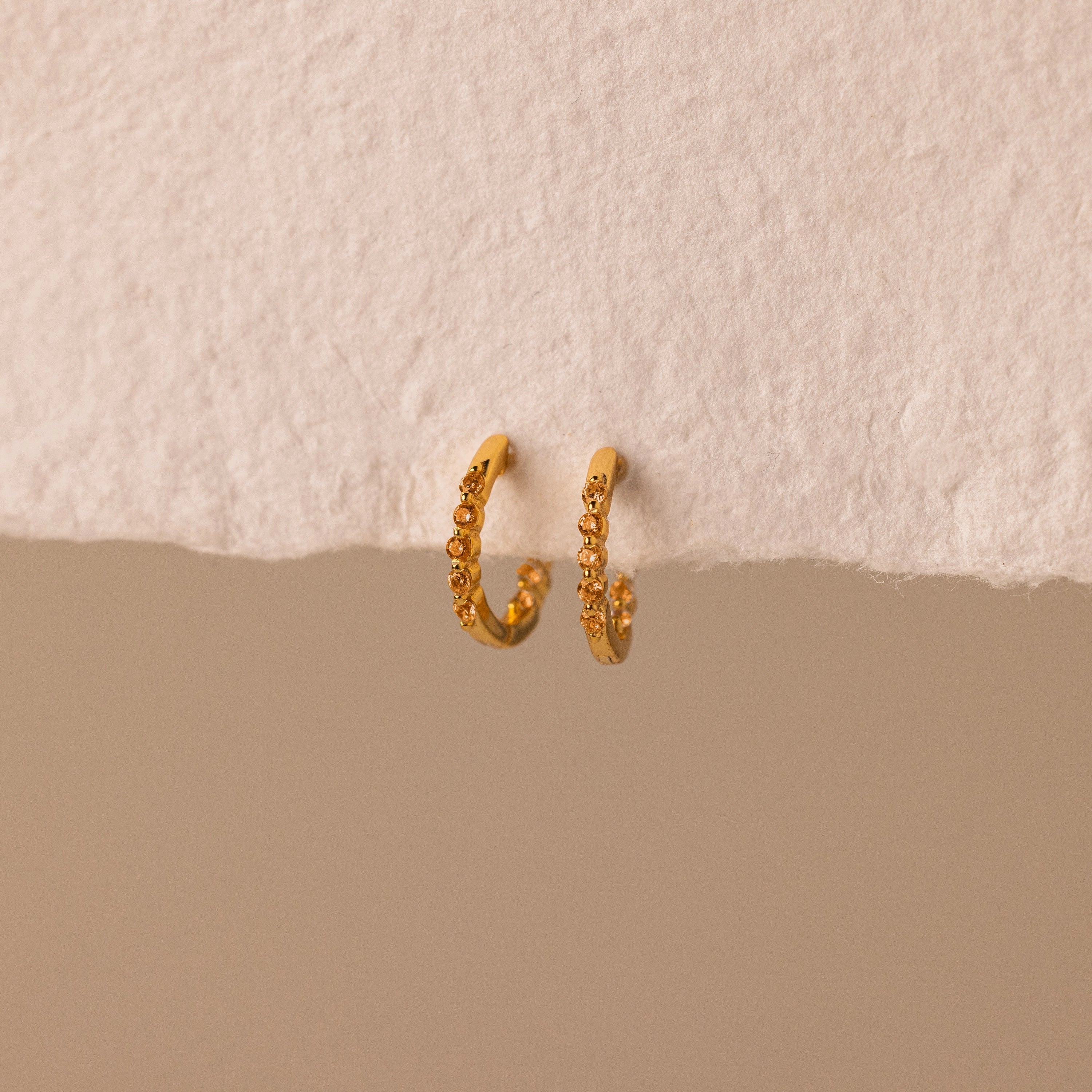 Inside Out Birthstone Huggies Silver 18K Gold Plated