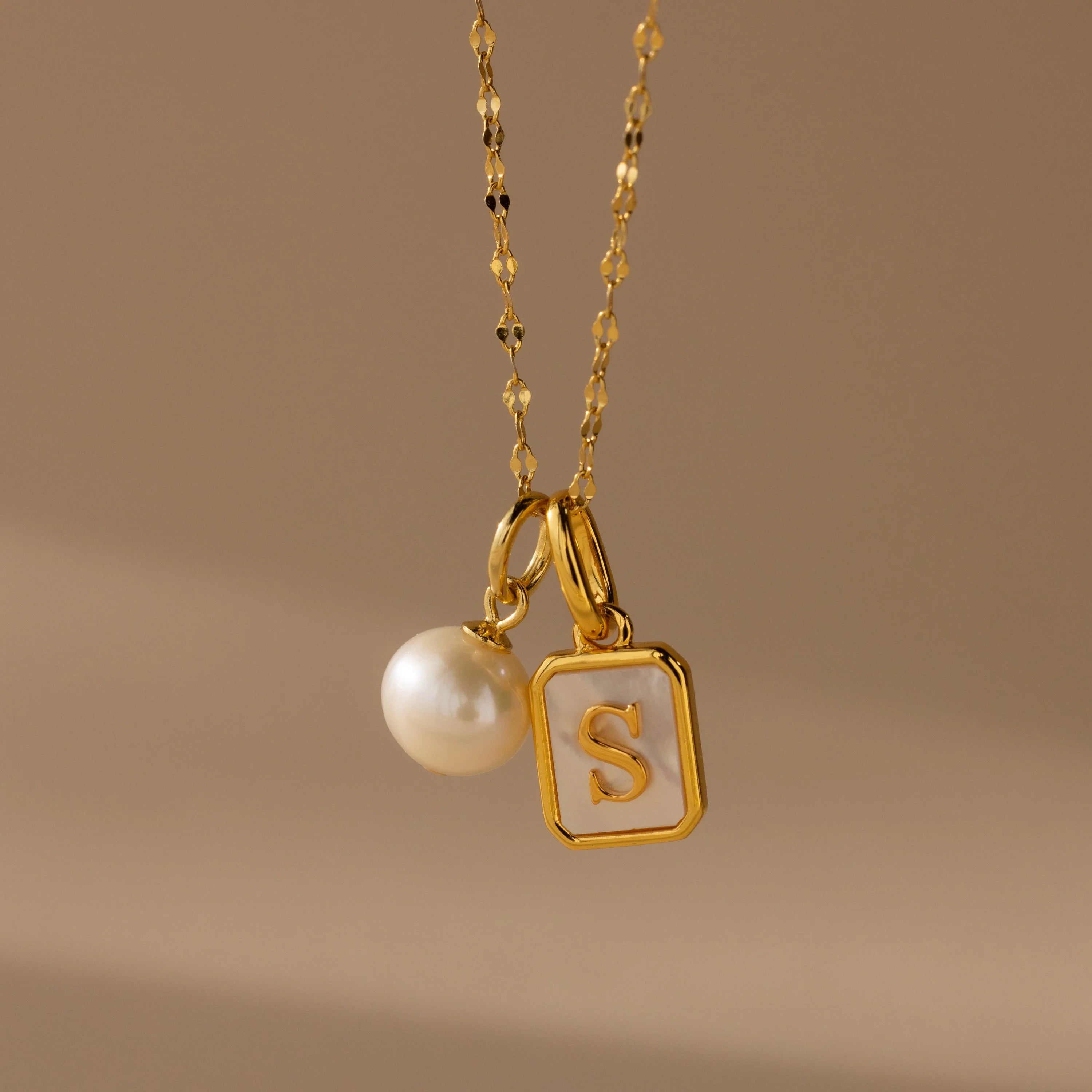 Classic Pearl Charm Silver 18K Gold Plated