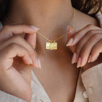 Carrie Mini Tag Necklace Silver 18K Gold Plated