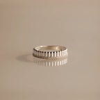 Ribbed Diamond Stack Ring Silver 18K Gold Plated