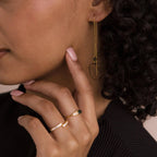 Agate Threader Earrings Silver 18K Gold Plated