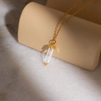 Clear Quartz Necklace Silver 18K Gold Plated