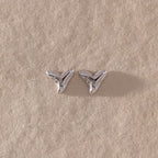 Shark Tooth Flatback Studs Silver 18K Gold Plated
