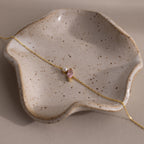 Marquise Pink Tourmaline & Pearl Bracelet Silver 18K Gold Plated