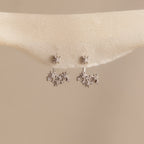 Diamond Starburst Cluster Ear Jackets Silver 18K Gold Plated