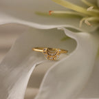 Diamond Star Moon Ring Silver 18K Gold Plated