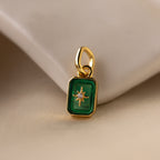 North Star Birthstone Charm Silver 18K Gold Plated