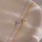 Diamond Cross Bracelet Silver 18K Gold Plated