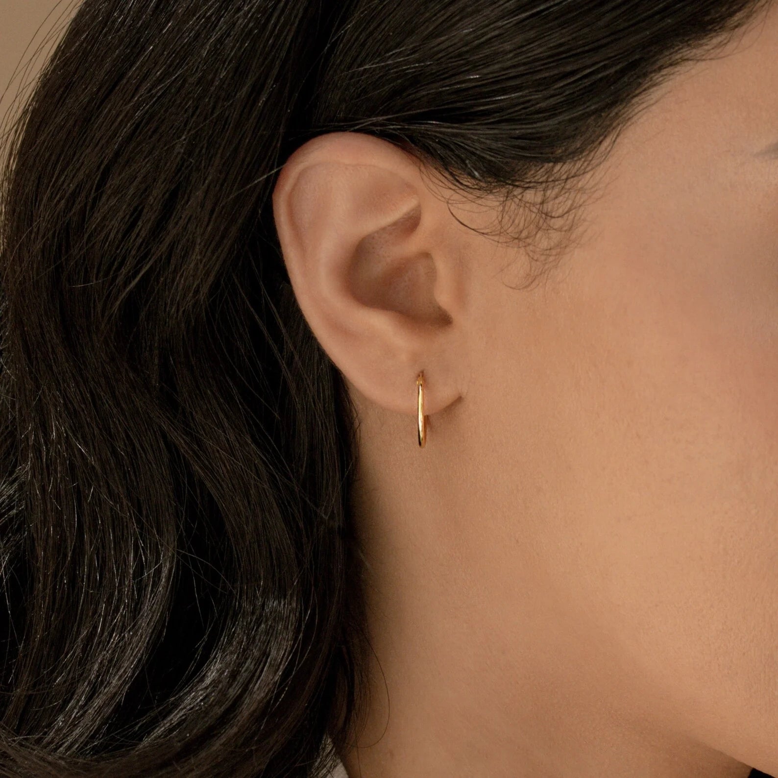 Small Thin Hoops Silver 18K Gold Plated