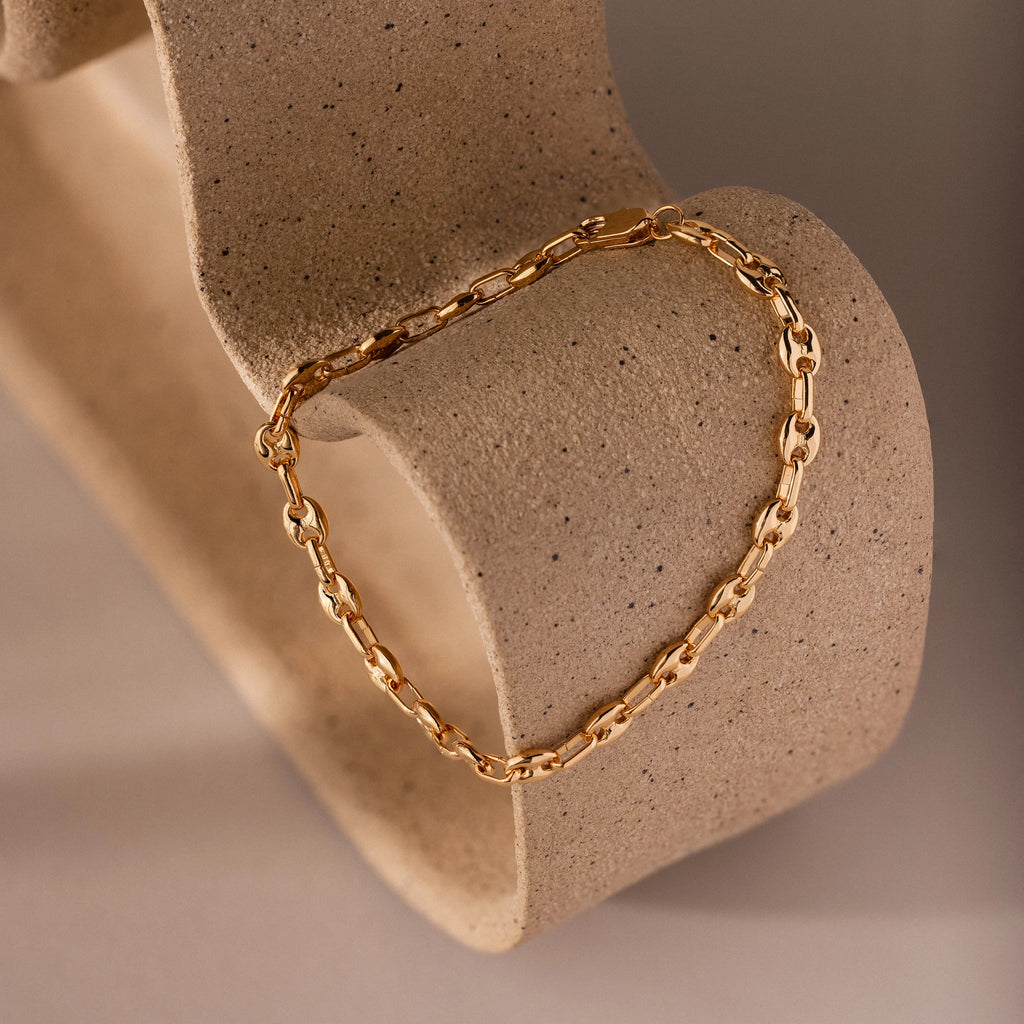 Mini Mariner Chain Bracelet Silver 18K Gold Plated