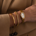 Grid Chain Timepiece Silver 18K Gold Plated