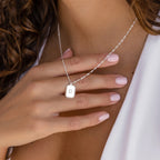 Newsletter Ribbed Initial Necklace Silver 18K Gold Plated