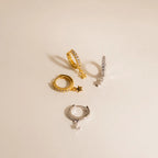 Emily Pave Star Huggies Silver 18K Gold Plated