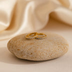 Vera Pave Diamond Huggies Silver 18K Gold Plated