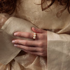 Oval Moonstone Ring Silver 18K Gold Plated