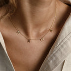 Mama Letter Necklace Silver 18K Gold Plated