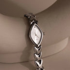 Geometric Oval Timepiece Silver 18K Gold Plated