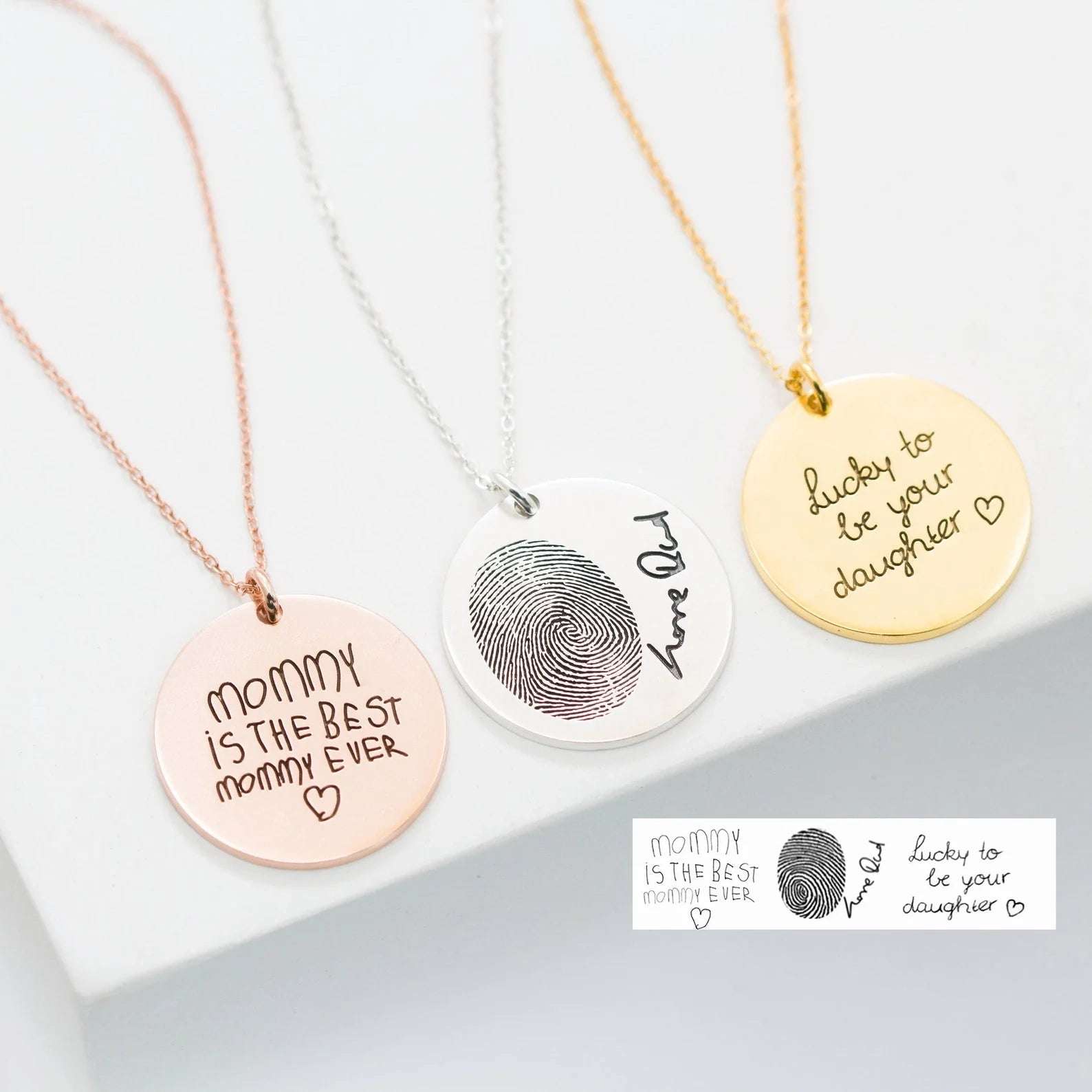 Custom Handwriting Charm Silver 18K Gold Plated
