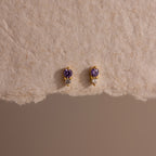 Diamond Birthstone Duo Flatback Studs Silver 18K Gold Plated
