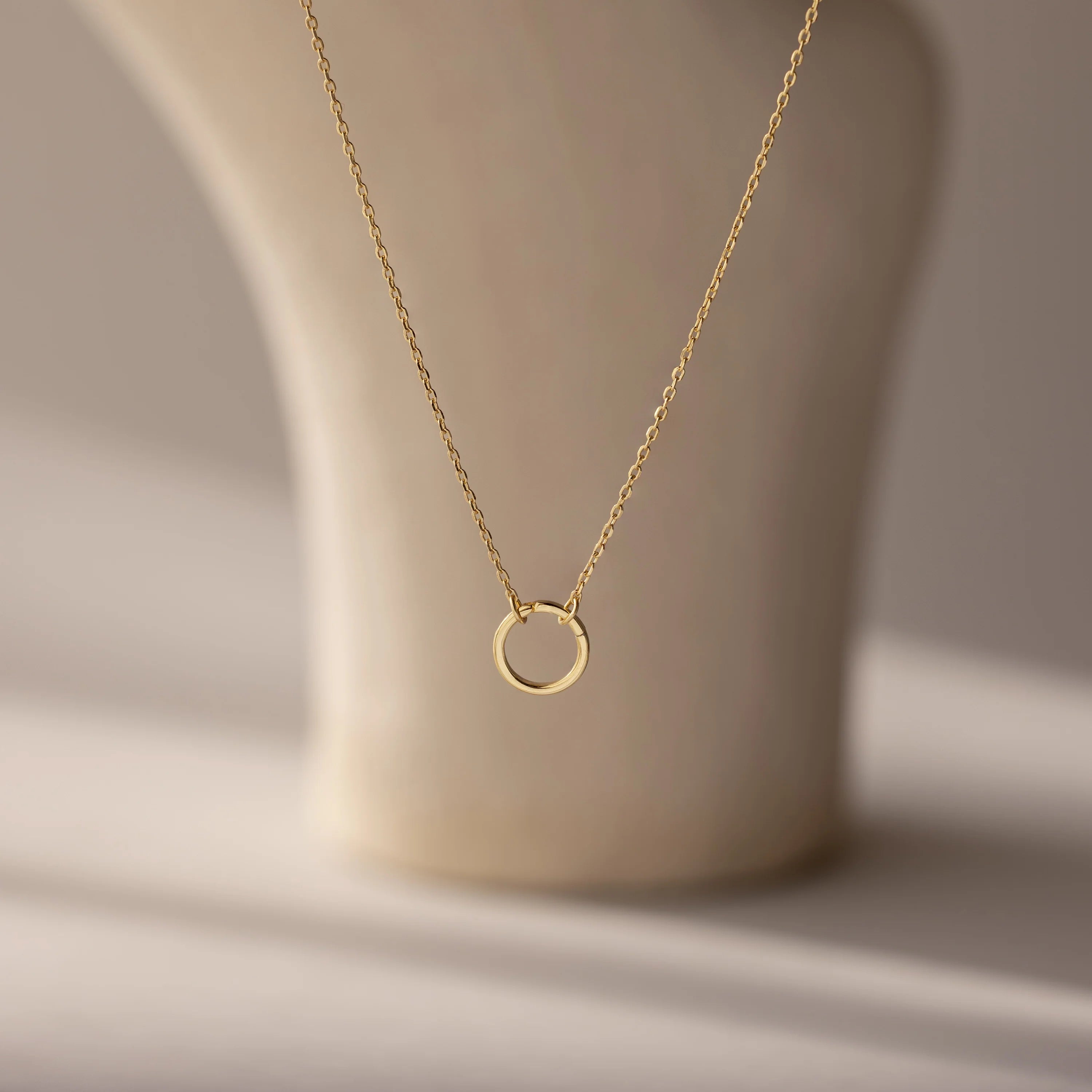 Large Rolo Clasp Necklace  Silver 18K Gold Plated