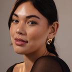 Mixed Metal Raindrop Studs Silver 18K Gold Plated