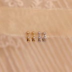 Ericka Diamond Tennis Huggies Silver 18K Gold Plated