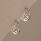 Spiral Swirl Hoops Silver 18K Gold Plated
