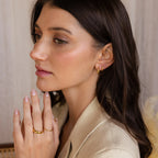 Mini Hammered Hoops Set Silver 18K Gold Plated