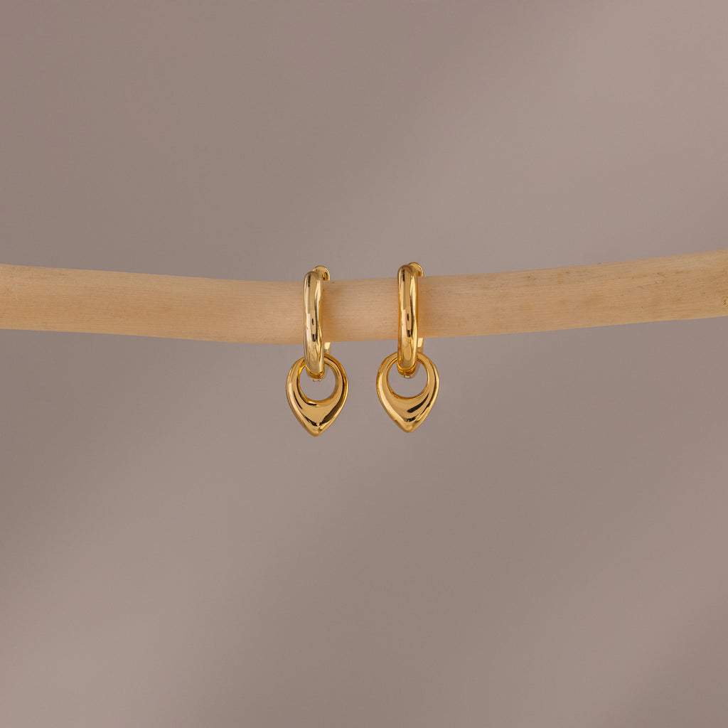 Tiny Teardrop Huggies Silver 18K Gold Plated