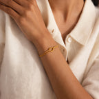 Rope Knot Chain Bracelet Silver 18K Gold Plated