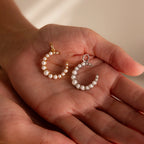 Pearl Moon Charm Silver 18K Gold Plated